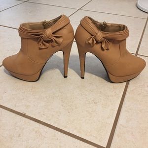 Stylish tan boot heels